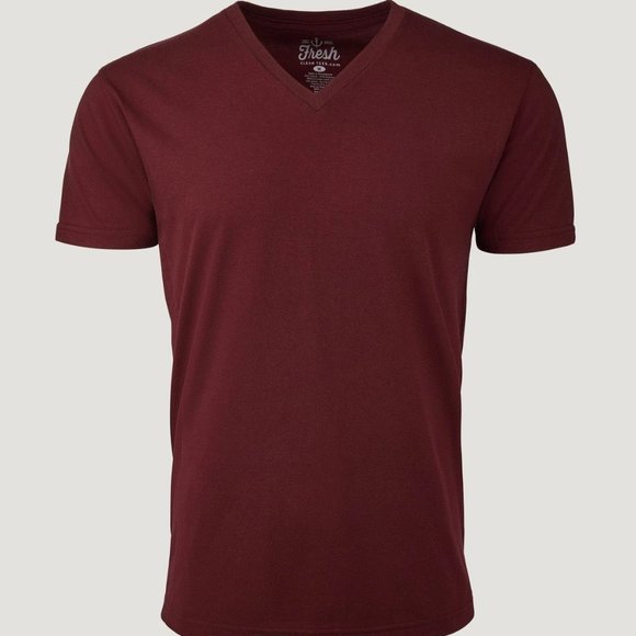 Fresh Clean Tees Other - FRESH CLEAN TEES MEN'S SHORT SLEEVE V NECK COLOR: GARNET
